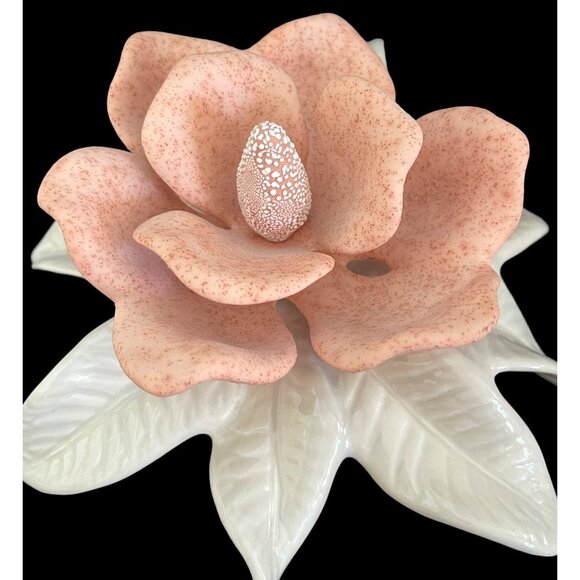SIGNED Ceramic Art Magnolia Flower Floral Sculpture Jamar Mallory Studios MCM - Picture 1 of 8